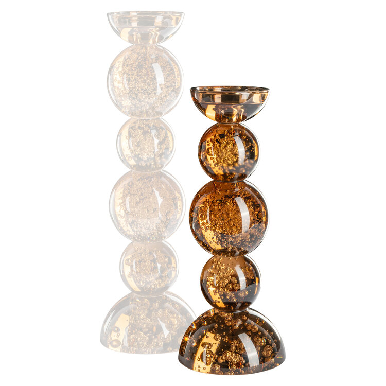 Richmond Interiors Kandelaar Jolita brown bruin glas klein