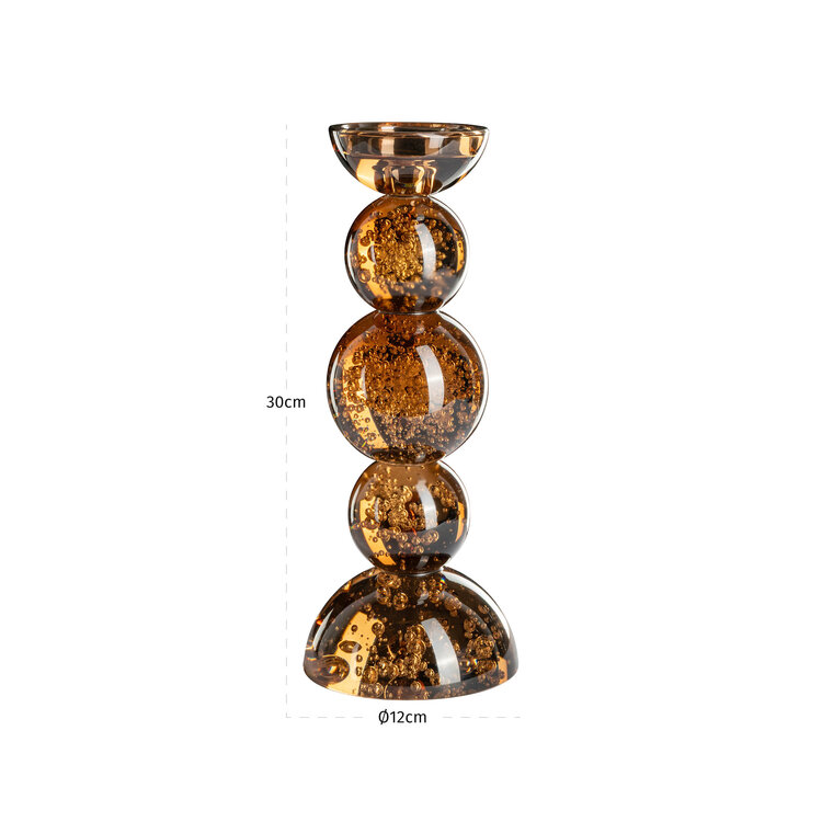 Richmond Interiors Kandelaar Jolita brown bruin glas klein