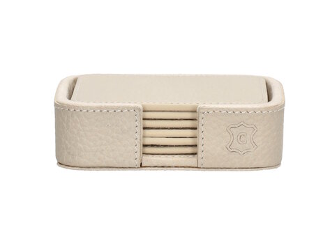 Chamada Onderzetter effen vierkant Anna XS set van 6 beige