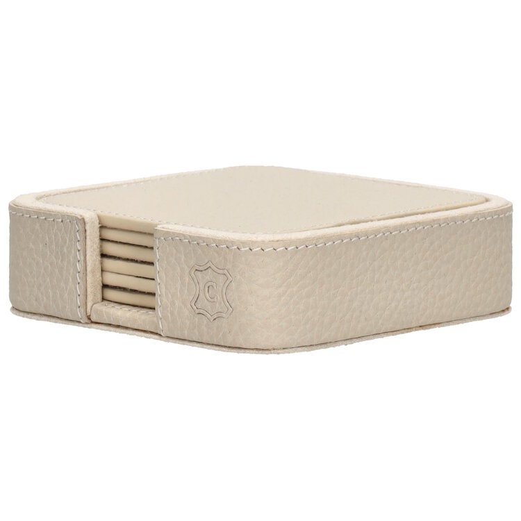 Chamada Onderzetter effen vierkant Anna XS set van 6 beige