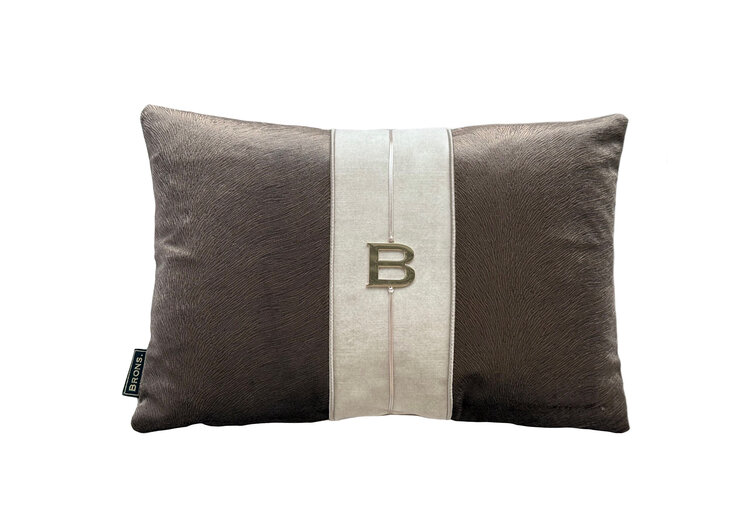 Brons interieur Sierkussen Embossed brown B 45x30 cm