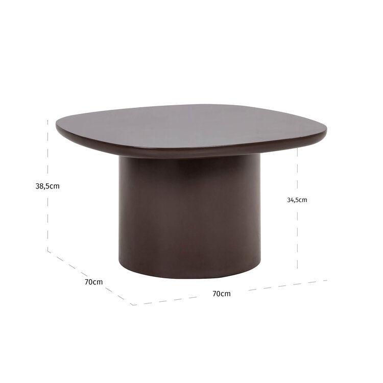 Richmond Interiors Bijzettafel Almundi chocolat brown MDF bruin Ø70 cm