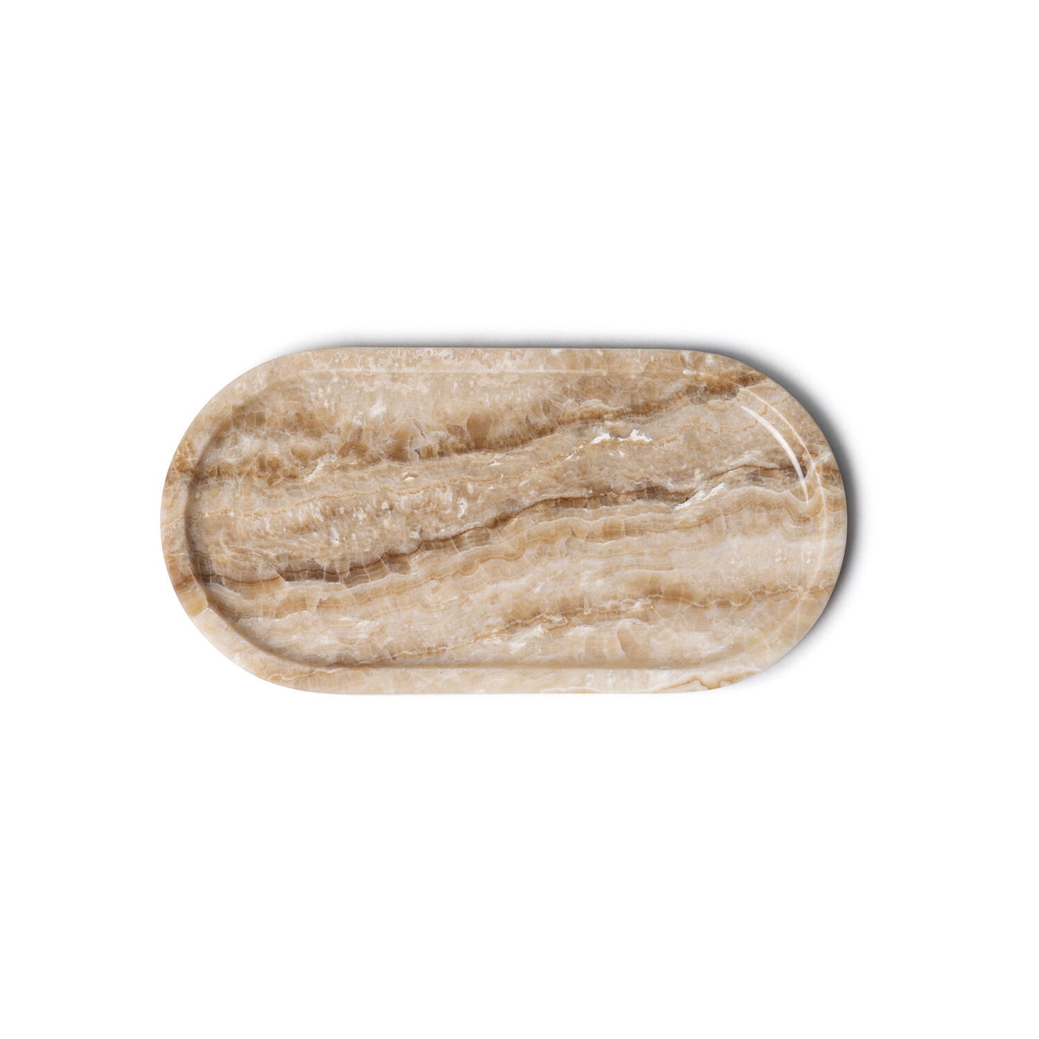 Dienblad marmer onyx sand ovaal 30x15 cm