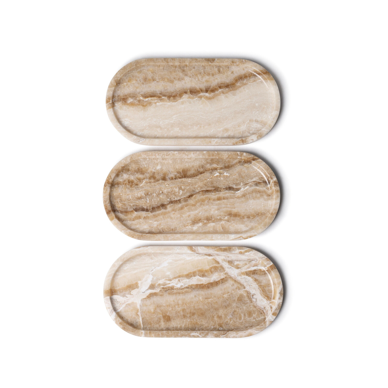 Dienblad marmer onyx sand ovaal 30x15 cm