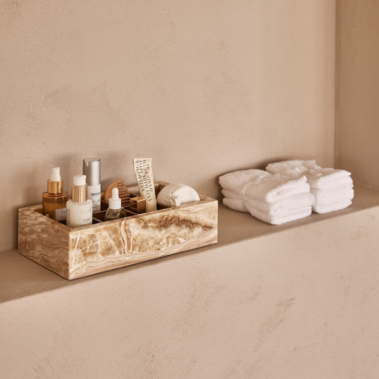 Organizer marmer onyx sand rechthoek