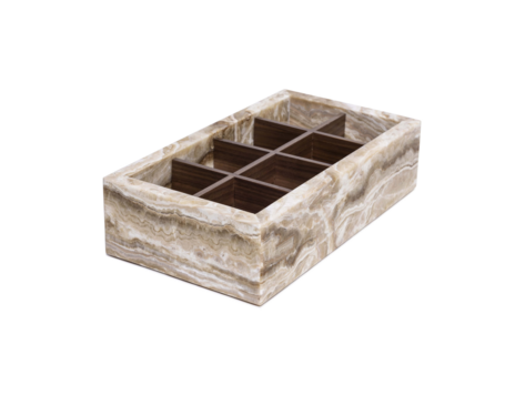 Opbergbox marmer onyx sand rechthoek