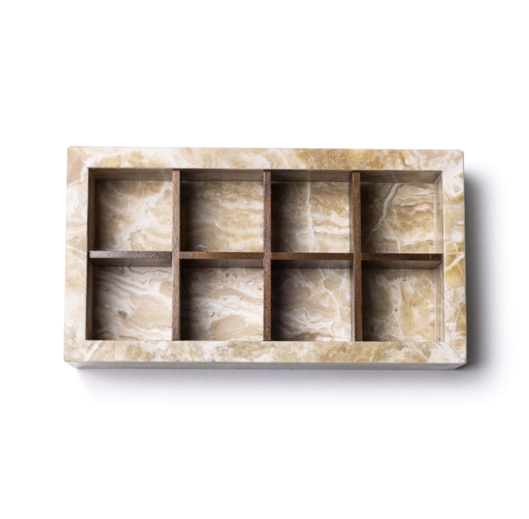 Organizer marmer onyx sand rechthoek