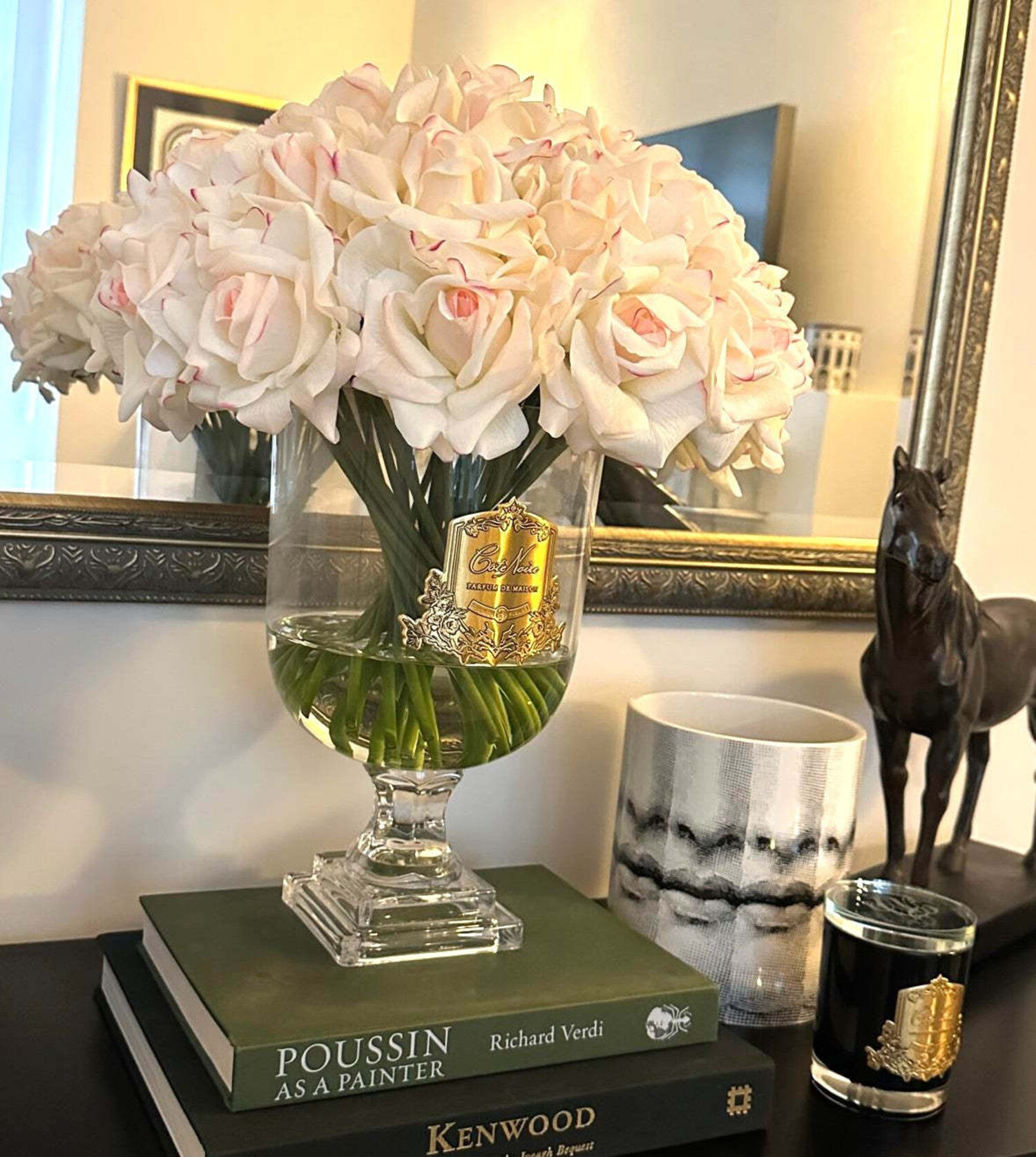 Côte Noire Luxury Versailles Pink Blush Rose Bouquet Gold Badge