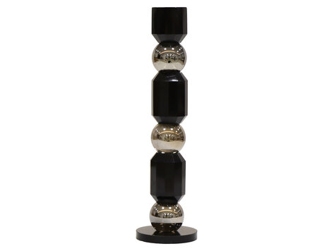 Richmond Interiors Kandelaar Jessy black kristal glas zwart zilver klein