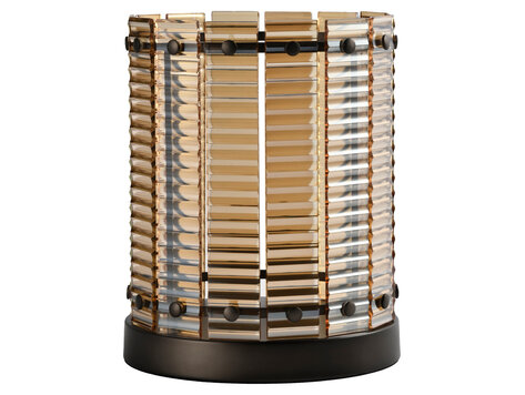 Richmond Interiors Windlicht Crane brown ijzer glas amber bruin klein