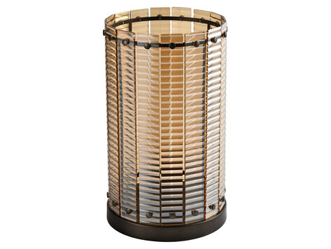 Richmond Interiors Windlicht Crane brown ijzer glas amber bruin groot