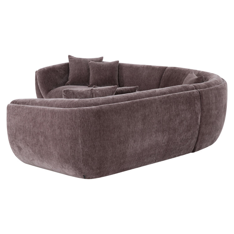 Richmond Interiors Hoekbank Gianelle Be straight dark brown donker bruin