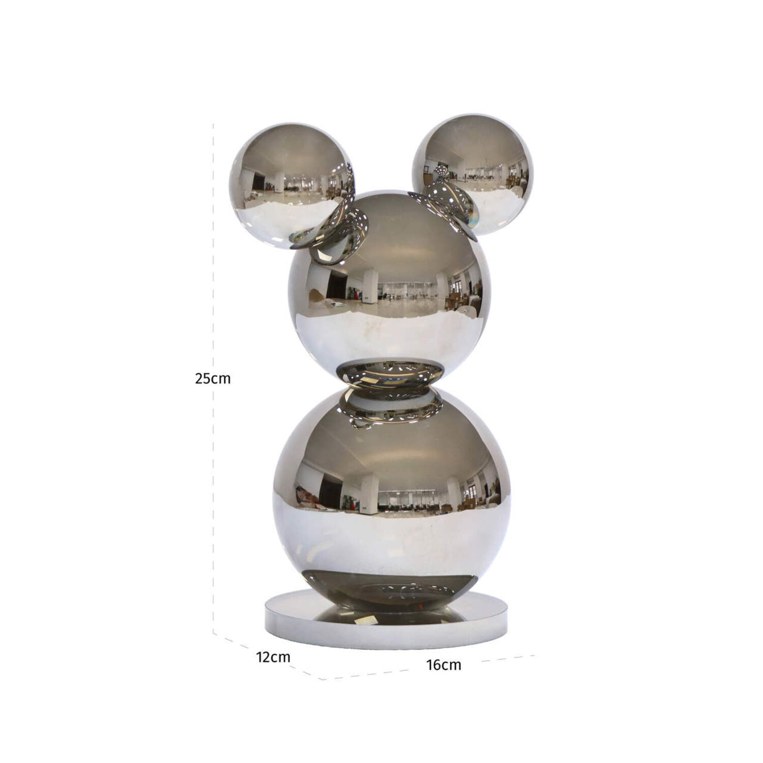 Richmond Interiors Decoratief object Beary silver kristal glas zilver