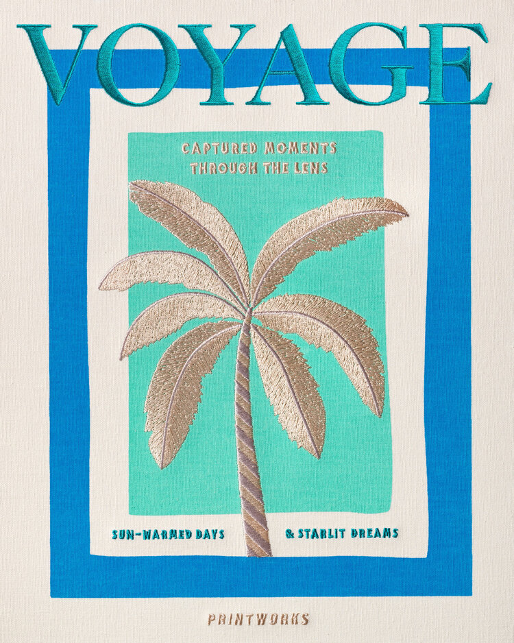 Koffietafelboek Voyage - geborduurd