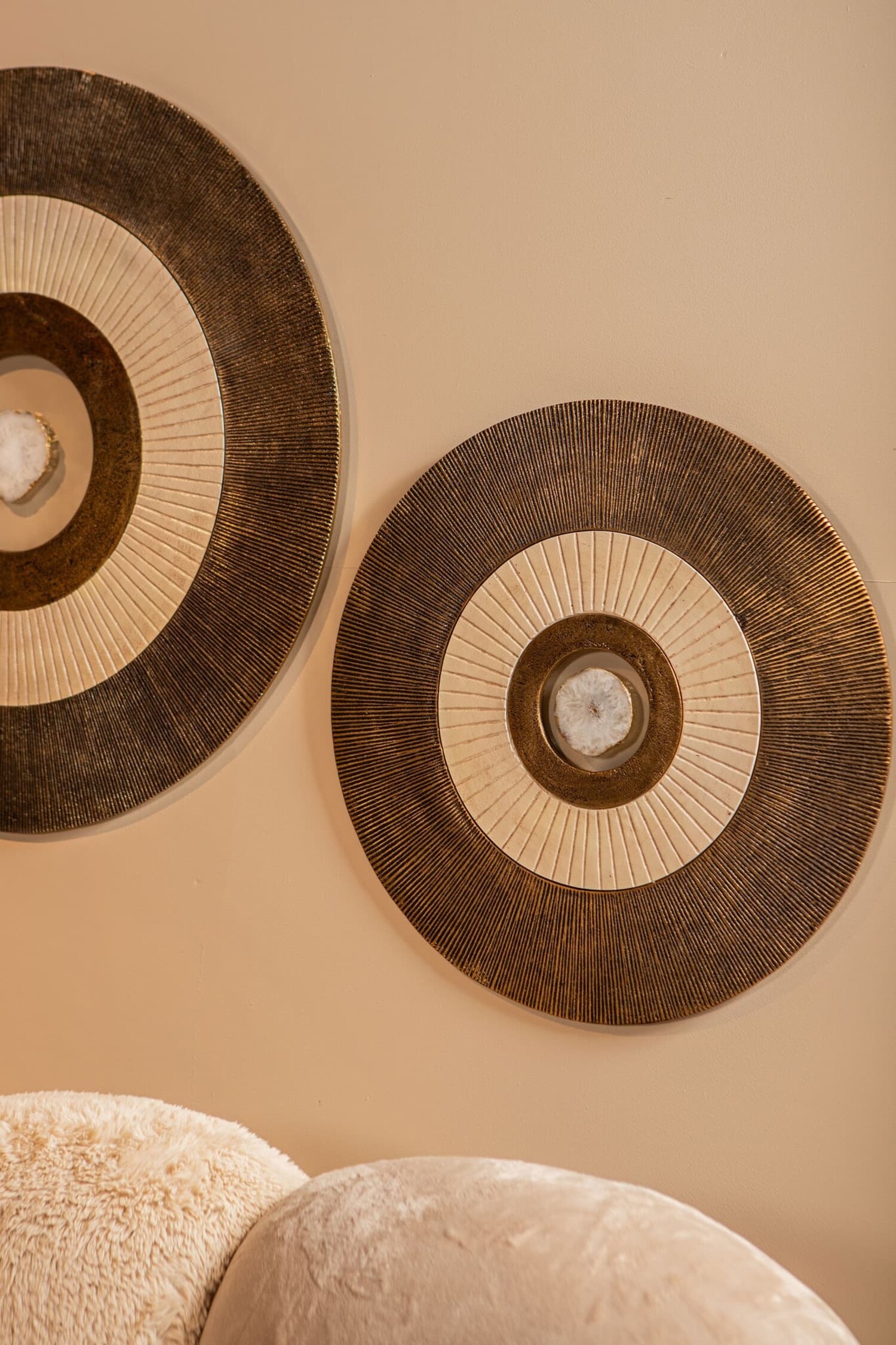 PTMD Collection Jacci Gold wandpaneel aluminium center stone Small