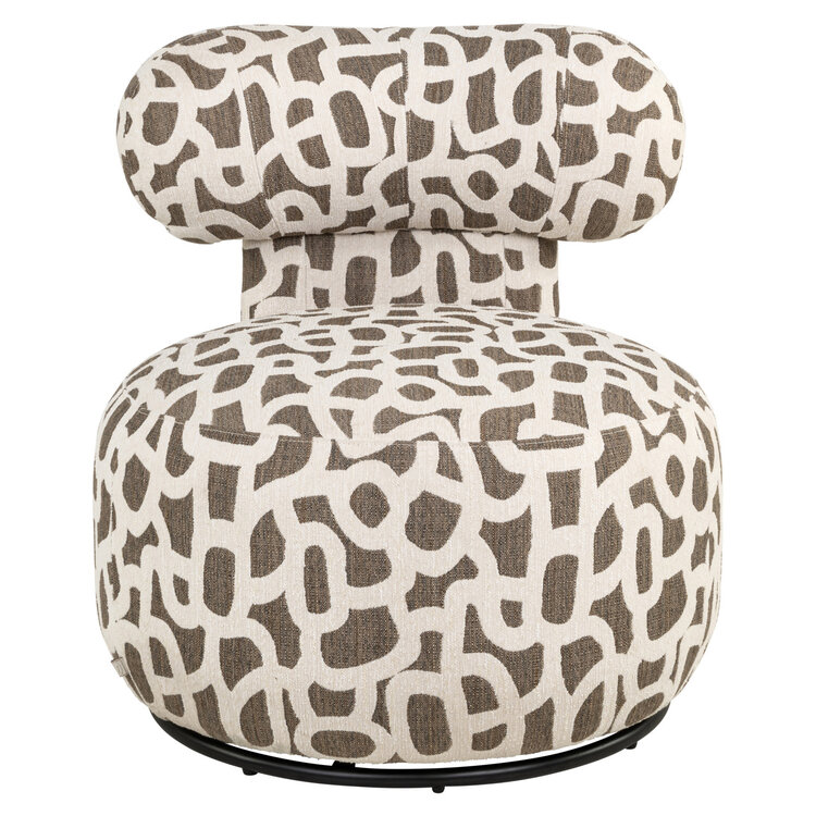Richmond Interiors Draaifauteuil Kaya weave brown bruin draaibaar