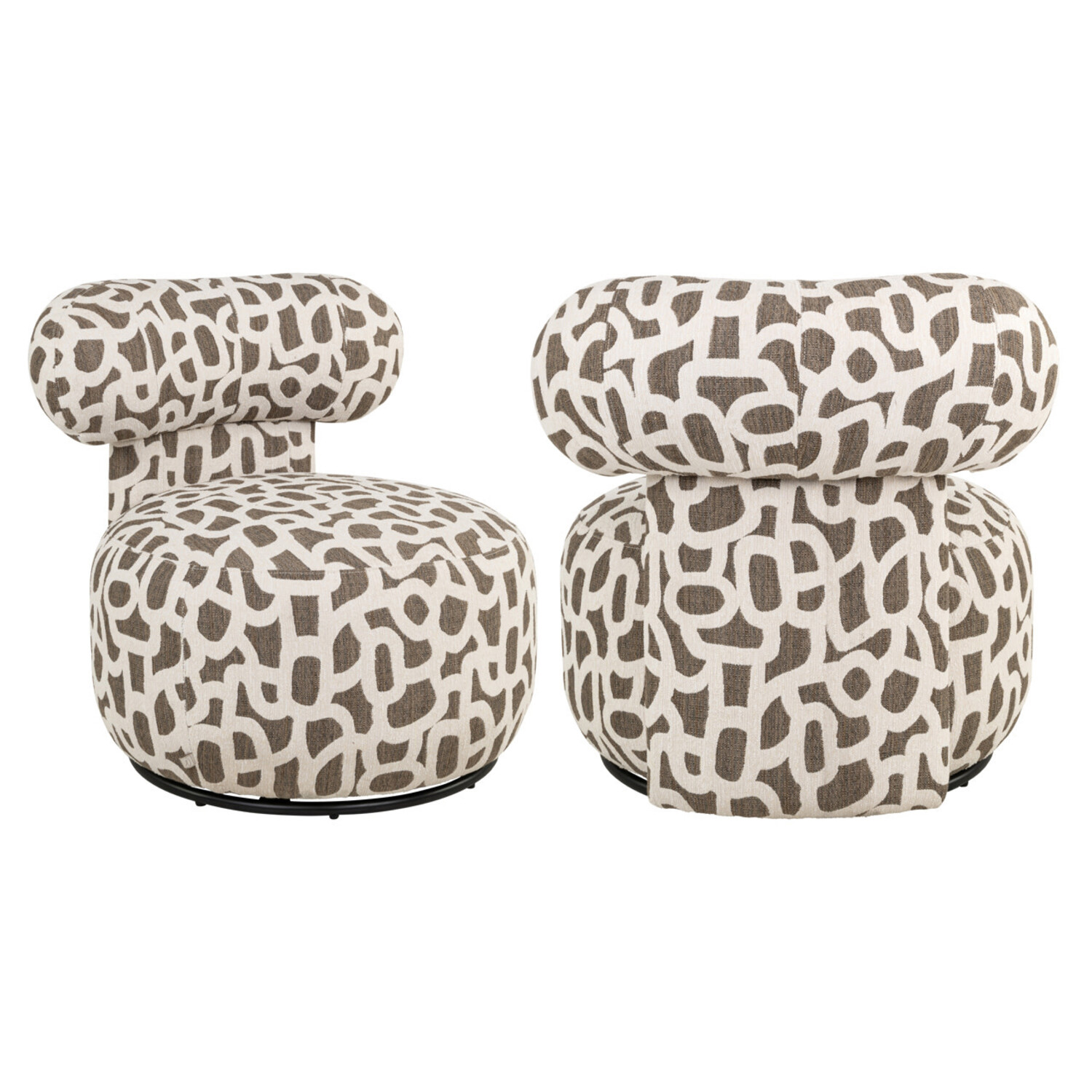 Richmond Interiors Draaifauteuil Kaya weave brown bruin draaibaar