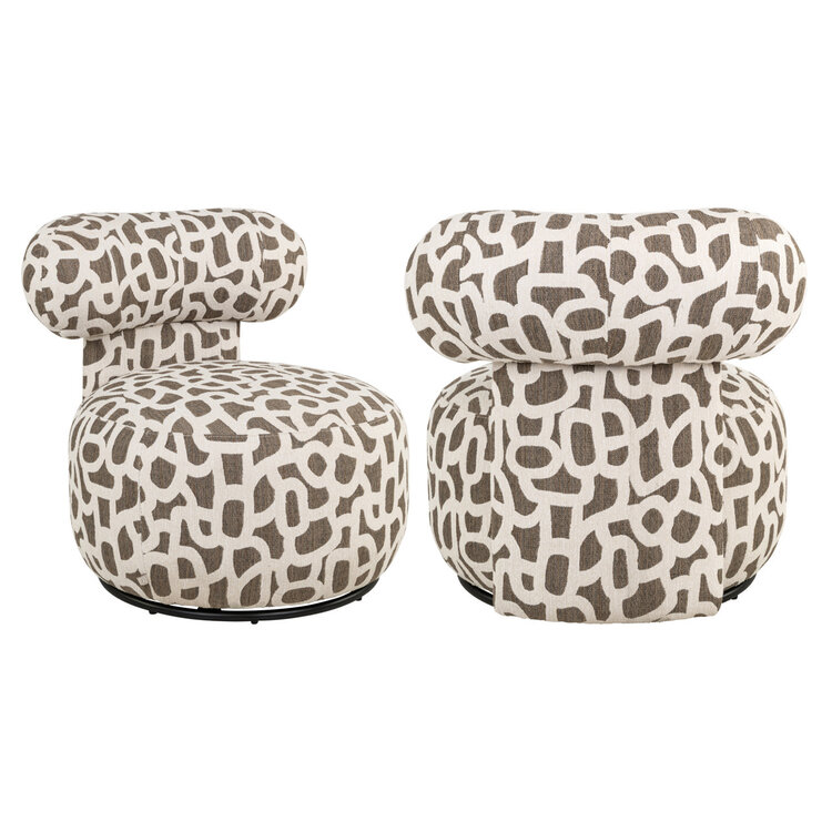 Richmond Interiors Draaifauteuil Kaya weave brown bruin draaibaar