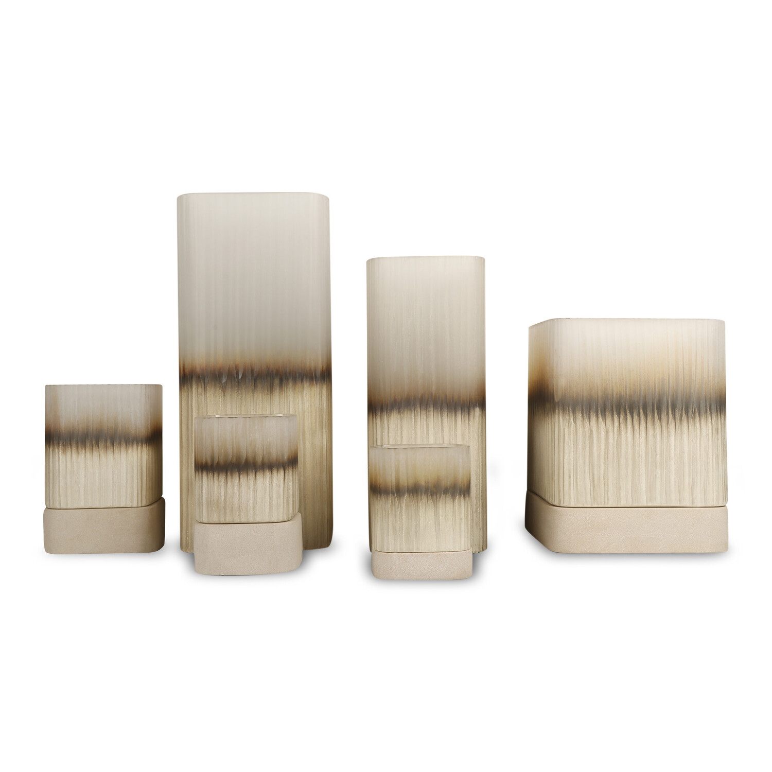 Bombyxx Windlicht Ine Smoke Grey Beige Glas Extra Small