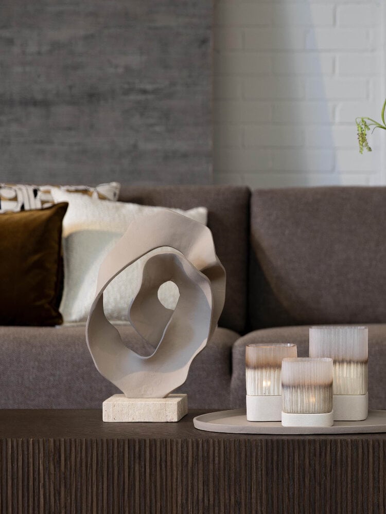 Bombyxx Windlicht Ine Smoke Grey Beige Glas Extra Small