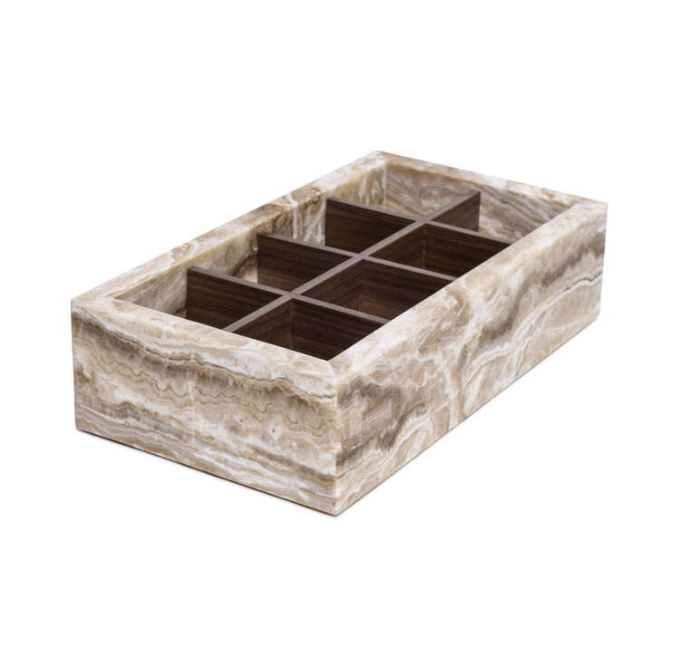 Organizer marmer onyx sand rechthoek