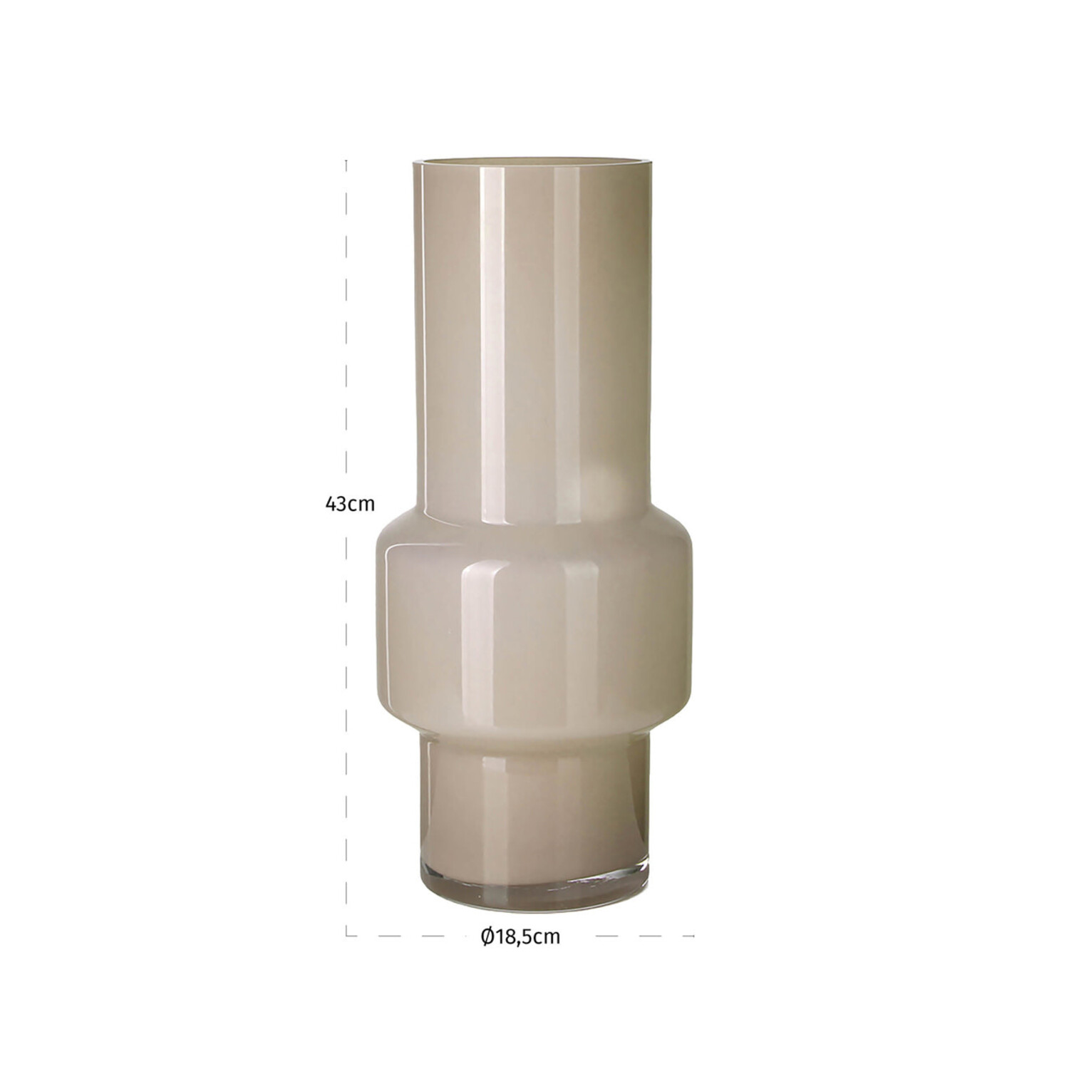 Richmond Interiors Vaas Torra beige glas groot