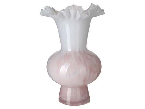 Richmond Interiors Vaas Vola pink roze wit glas