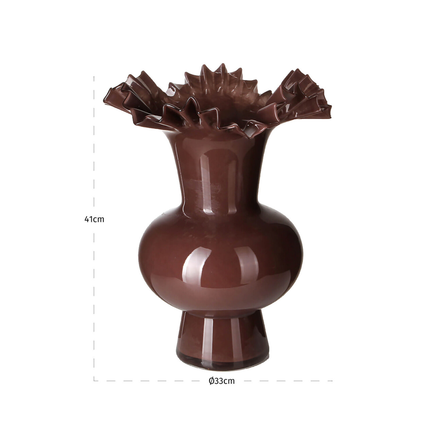 Richmond Interiors Vaas Mira brown bruin glas