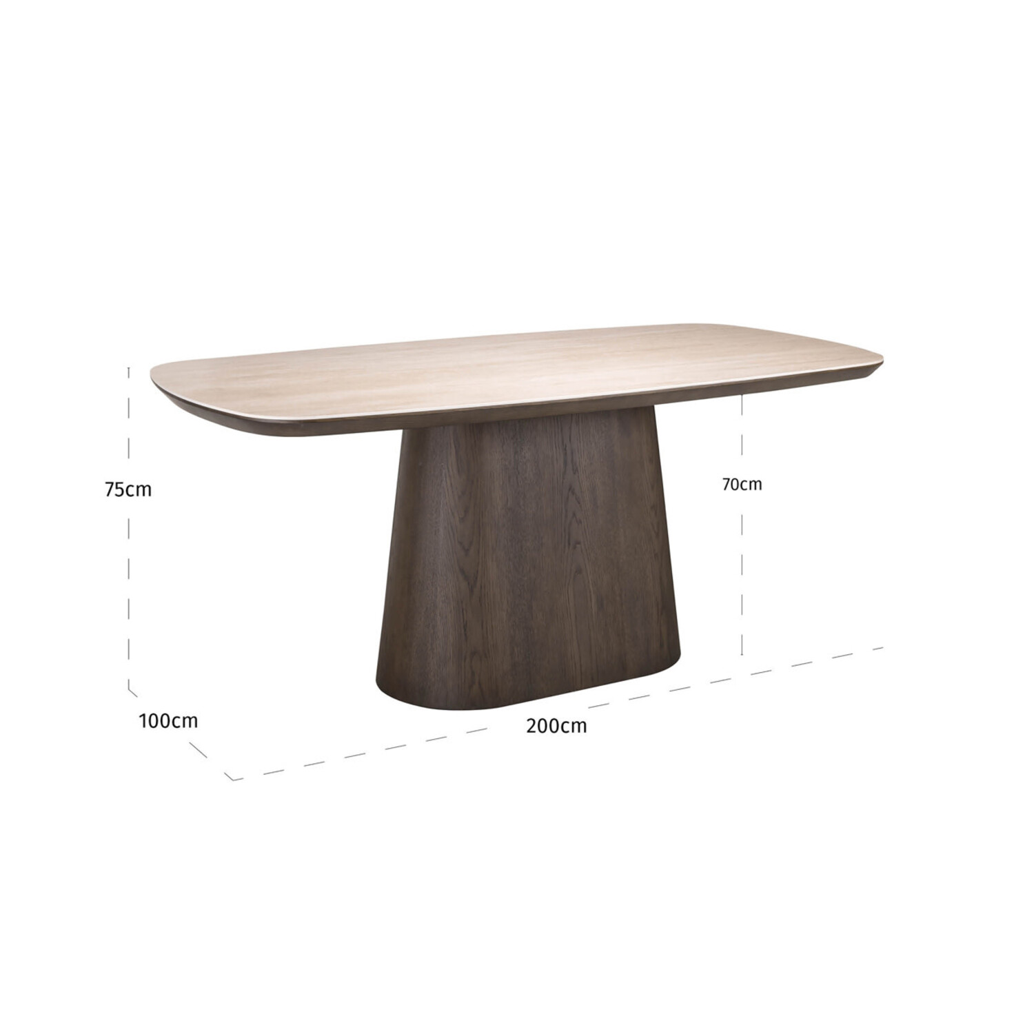 Richmond Interiors Eettafel Ritz Brown Keramiek Eiken Fineer Bruin 200 cm