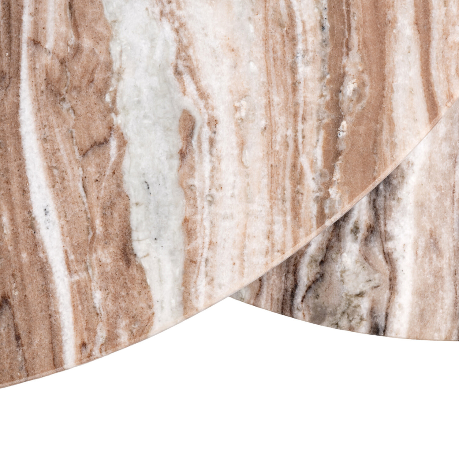 Richmond Interiors Salontafel Bottega Blush Beige Marmer Rond Set van 2