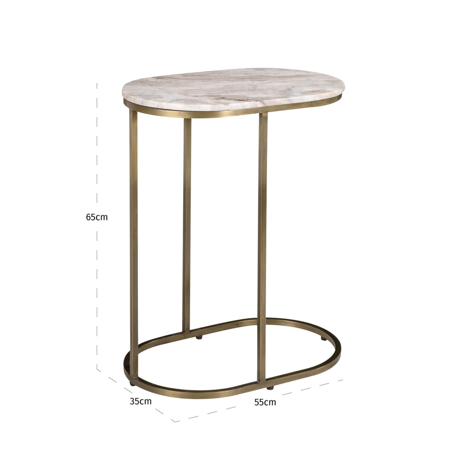 Richmond Interiors Sofa tafel Bottega Blush Beige Marmer Ovaal