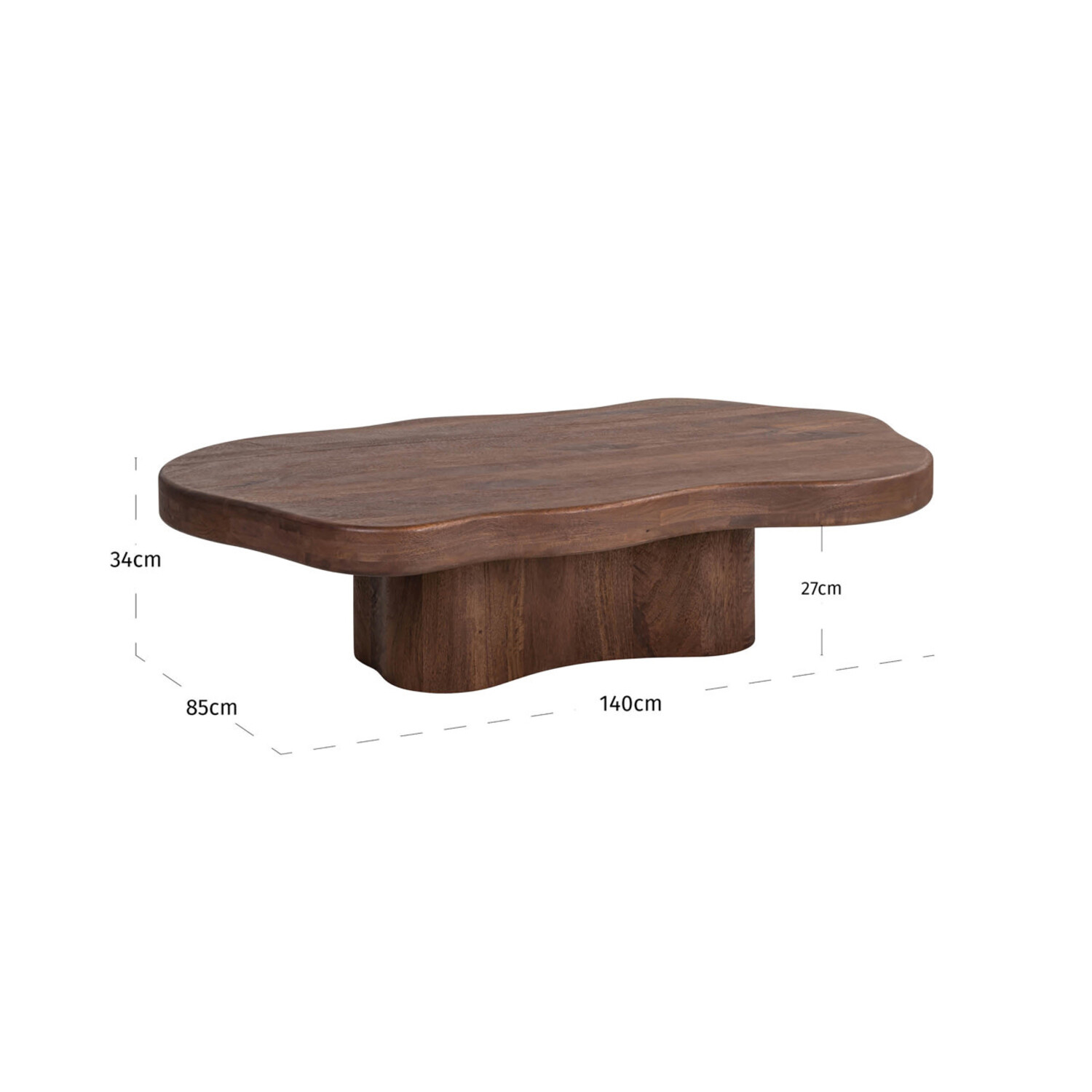 Richmond Interiors Salontafel Sherman Spicebrown Mangohout Organisch Bruin