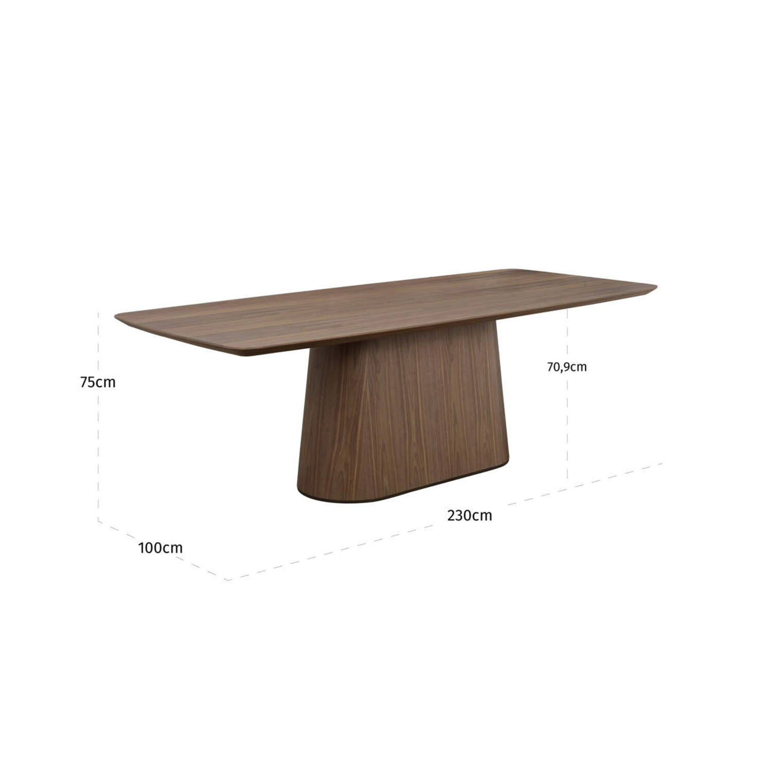 Richmond Interiors Eettafel Windsor Walnut Rechthoek Walnoot Fineer Bruin 230 cm