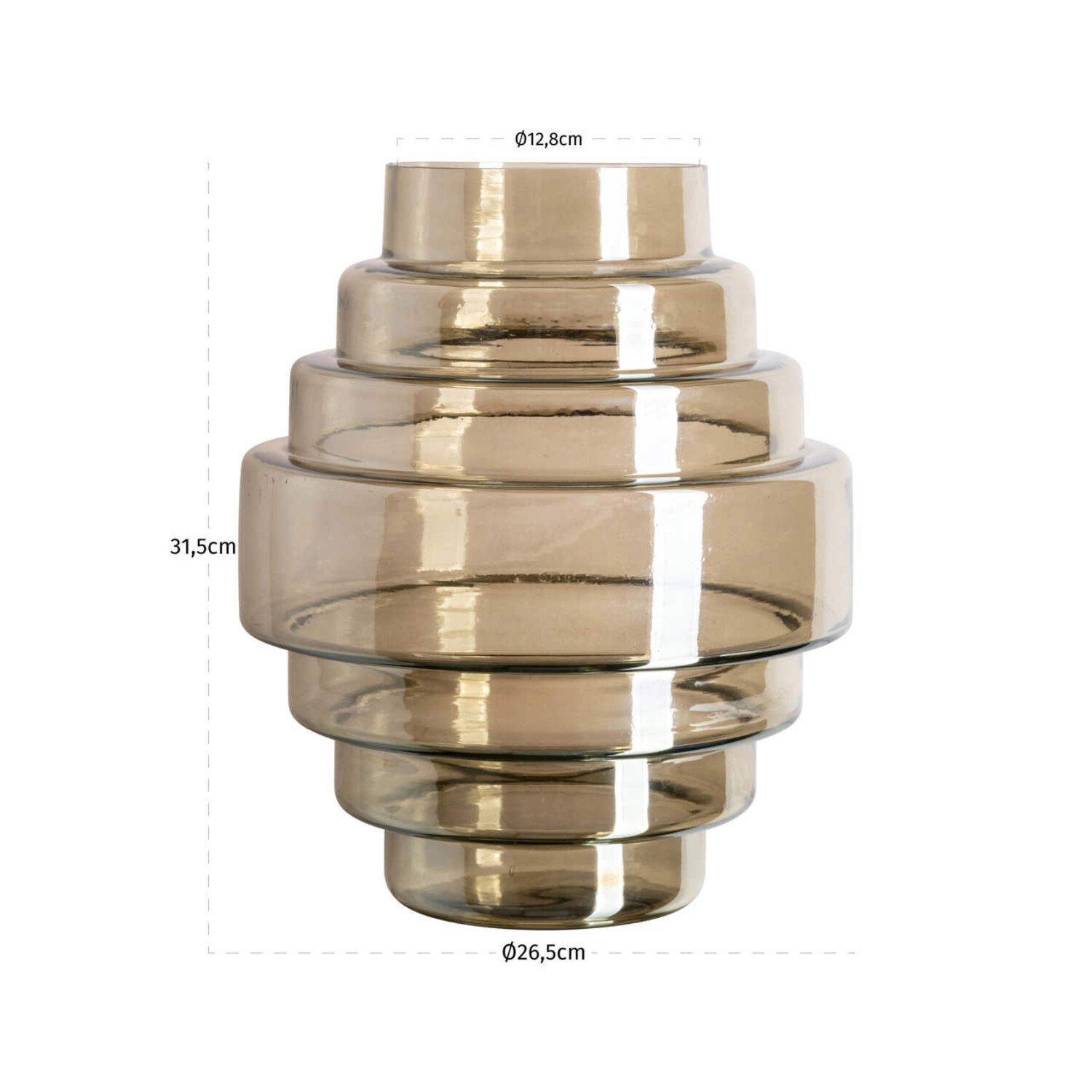 Richmond Interiors Vaas Liosa Smoke Glas Rond Groot
