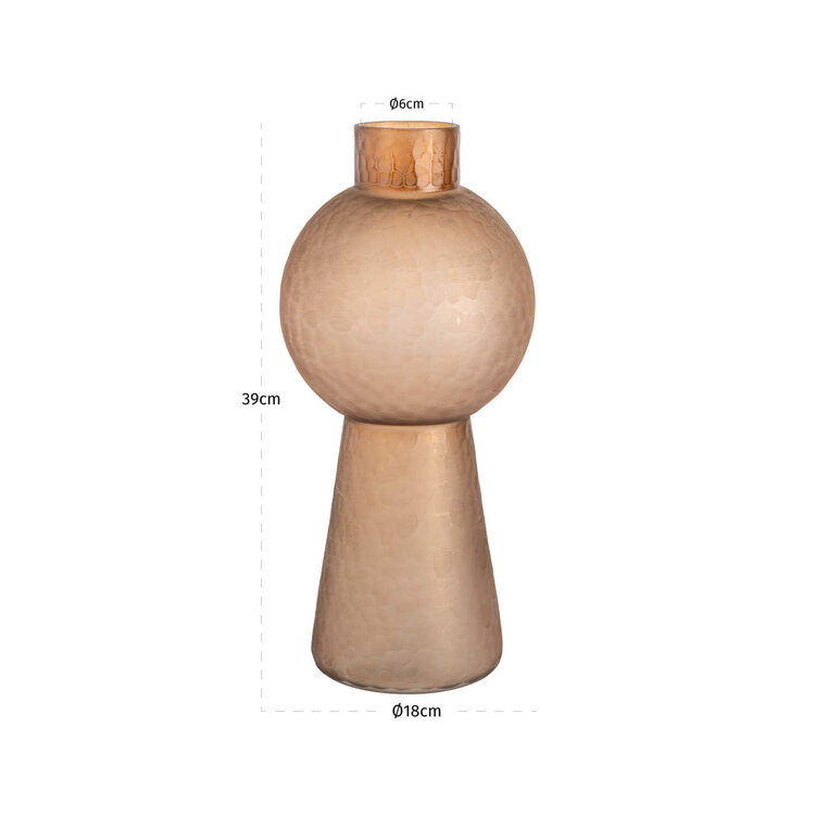 Richmond Interiors Vaas Ora Brown Glas Rond Bruin Groot
