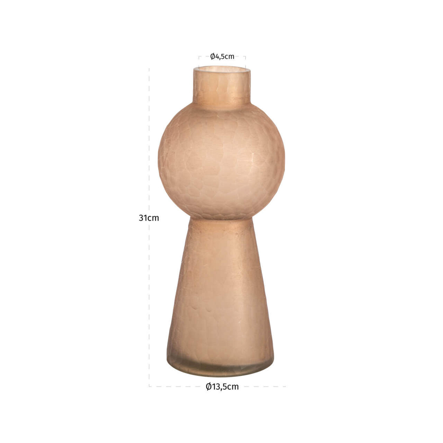 Richmond Interiors Vaas Ora Brown Glas Rond Bruin Klein