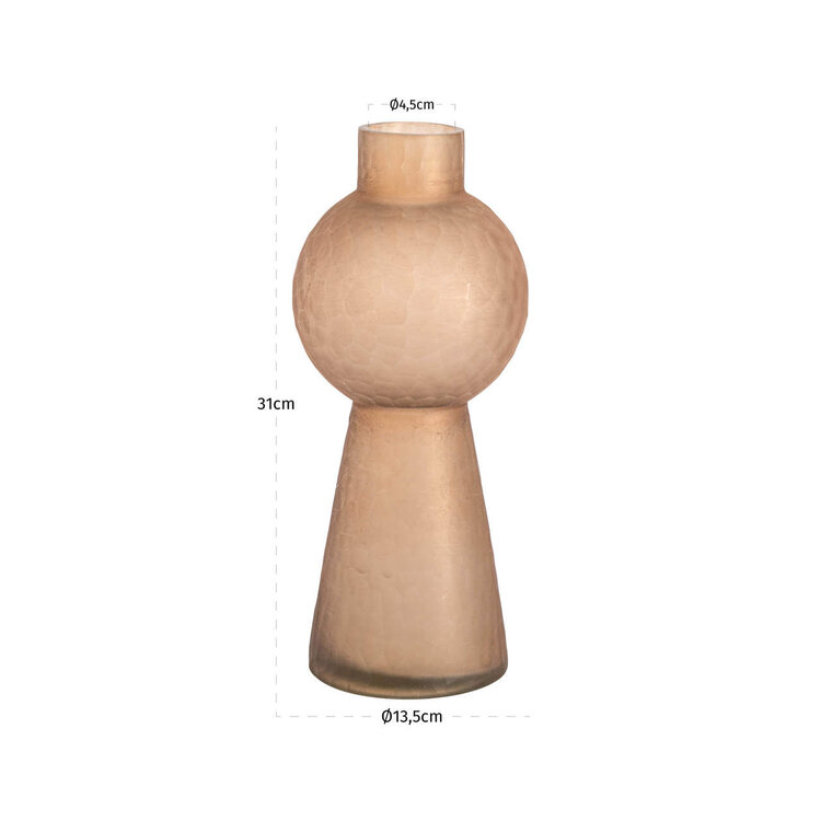 Richmond Interiors Vaas Ora Brown Glas Rond Bruin Klein