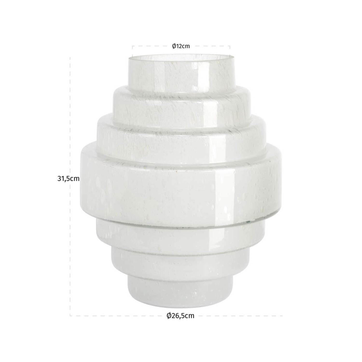 Richmond Interiors Vaas Samara White Glas Rond Wit