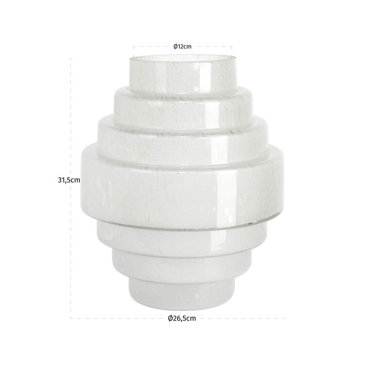 Richmond Interiors Vaas Samara White Glas Rond Wit