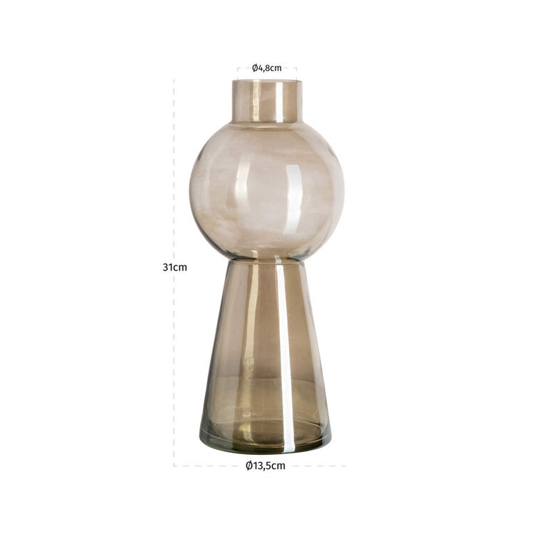 Richmond Interiors Vaas Sera Smoke Glas Rond Klein