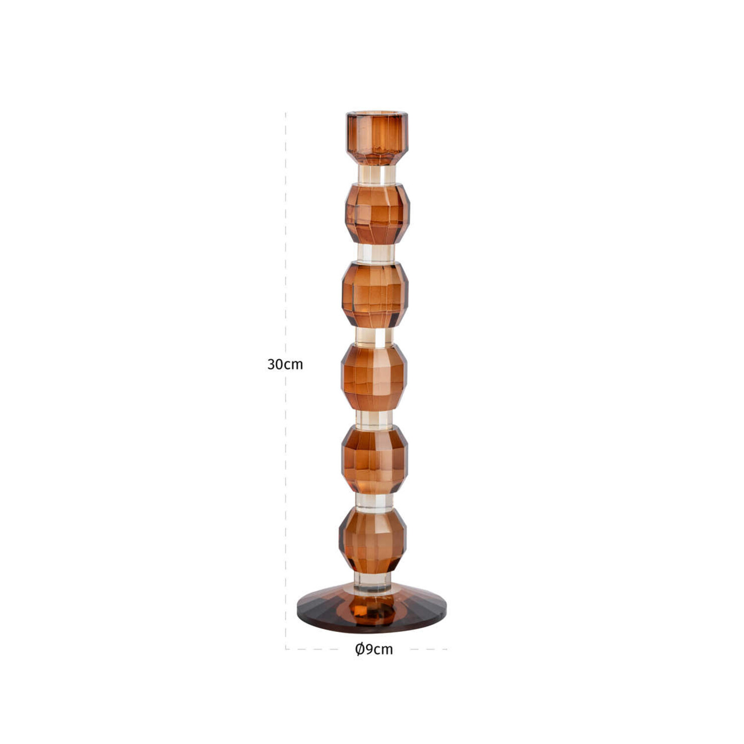 Richmond Interiors Kandelaar Lowan Brown Glas Bruin Groot