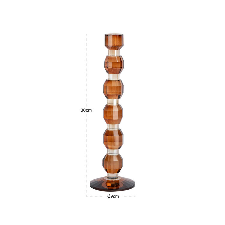 Richmond Interiors Kandelaar Lowan Brown Glas Bruin Groot
