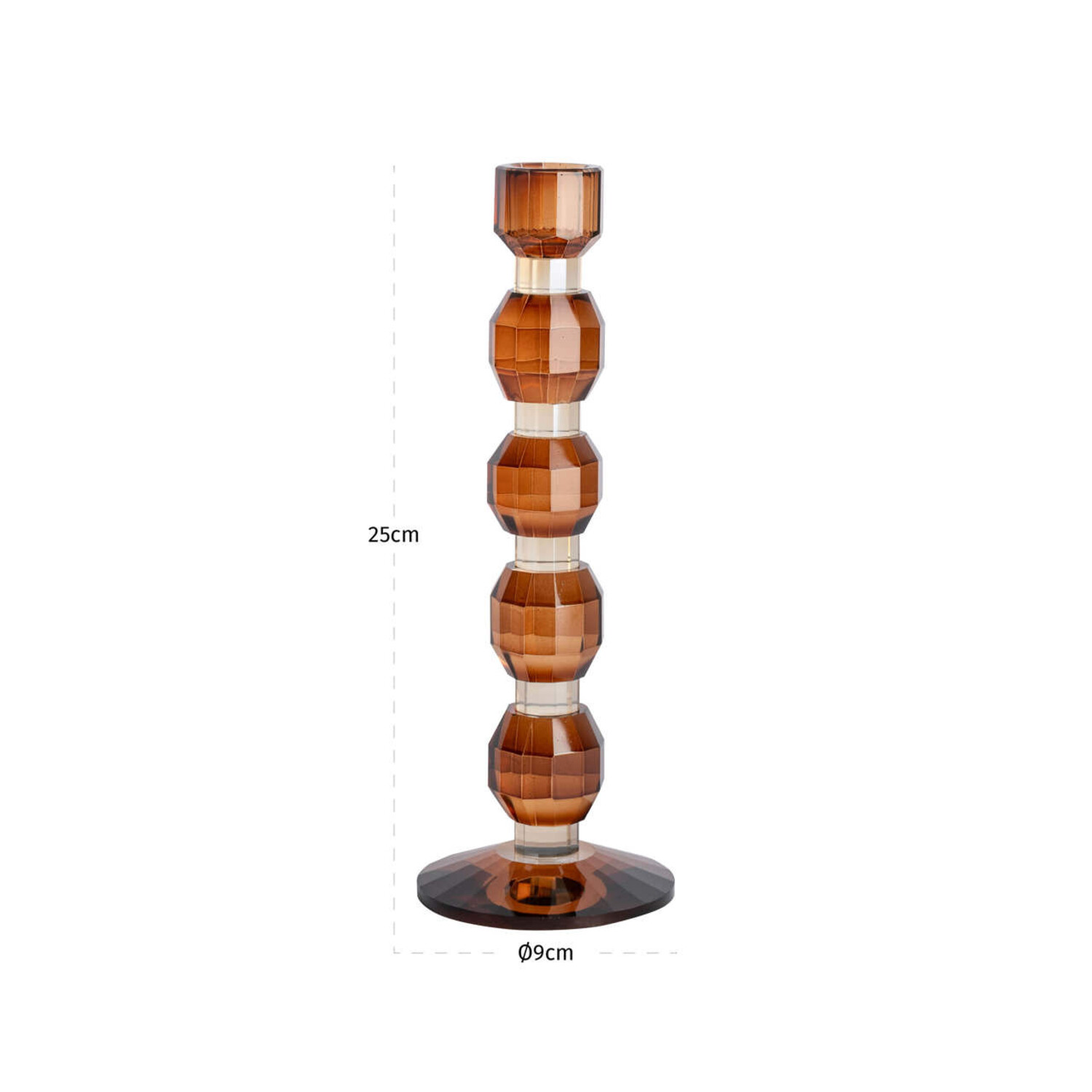 Richmond Interiors Kandelaar Lowan Brown Glas Bruin Klein