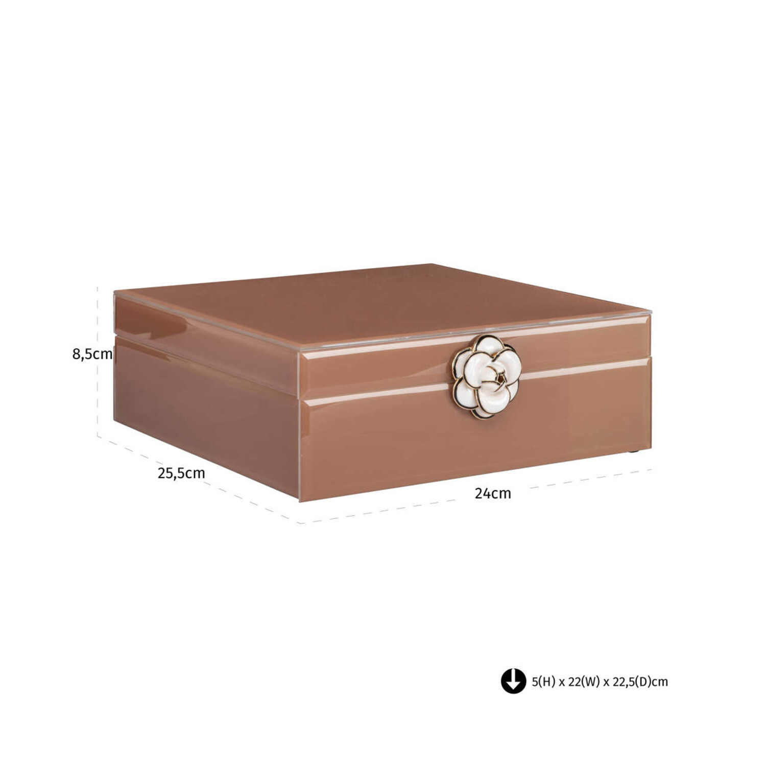 Richmond Interiors Opbergdoos Floral Brown Groot