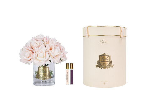 Côte Noire Luxury Grand Bouquet French Pink Roses Gold Badge Champagne Pink Box