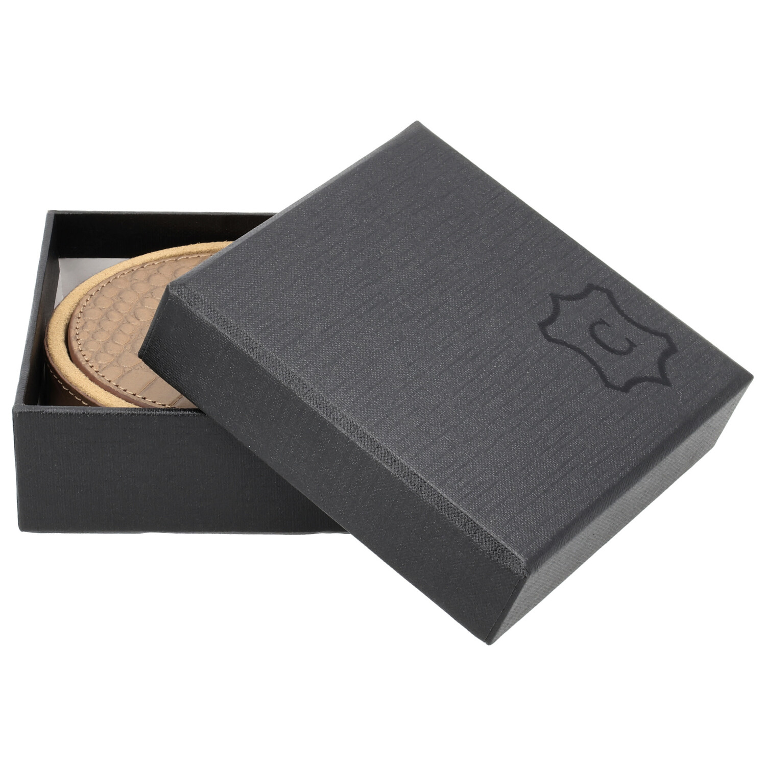 Chamada Onderzetter croco rond Merel XS set van 6 koper