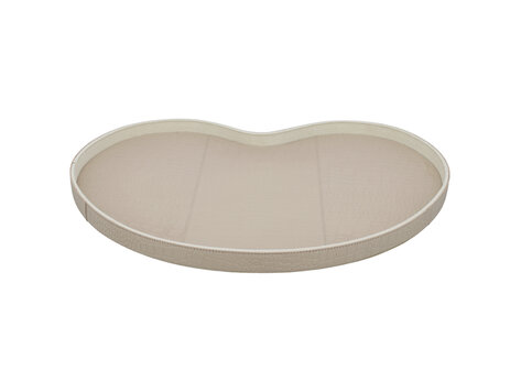 Chamada Decoratief dienblad croco leren Kidney tray Chloë beige L