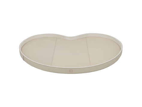 Chamada Decoratief dienblad effen leren Kidney tray Esther beige L
