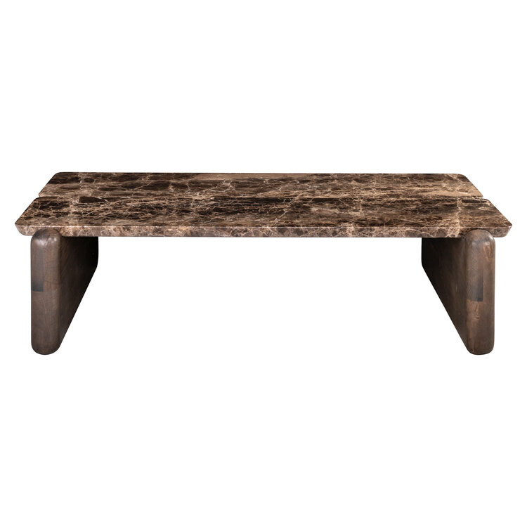 Richmond Interiors Salontafel Lagrasse Dark Brown Emperador Marmer Eiken