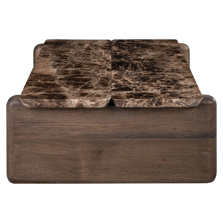 Richmond Interiors Salontafel Lagrasse Dark Brown Emperador Marmer Eiken